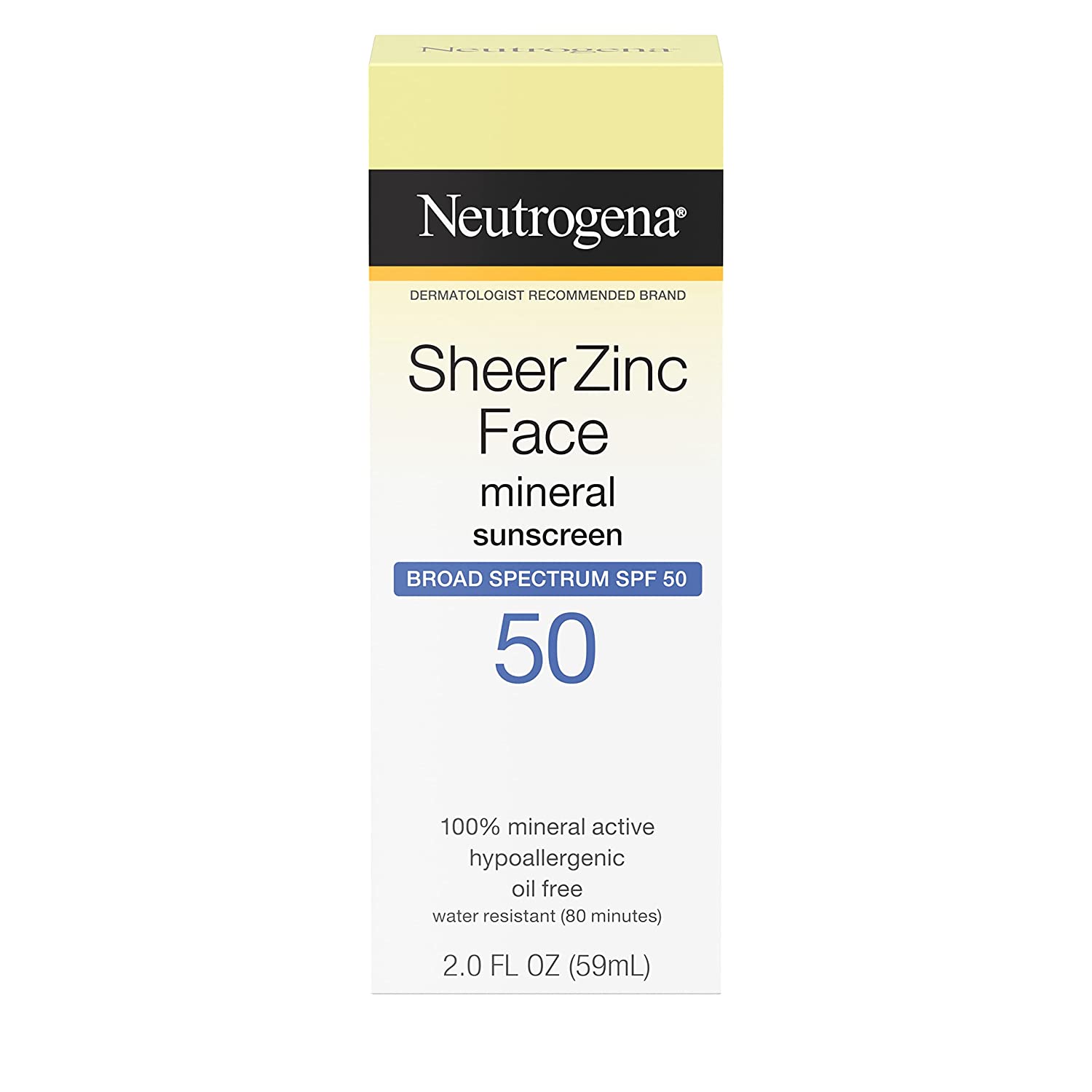 Neutrogena Sheer Zinc Mineral Sunscreen Lotion With Broad Spectrum Spf 50 59Ml