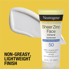 Neutrogena Sheer Zinc Mineral Sunscreen Lotion With Broad Spectrum Spf 50 59Ml